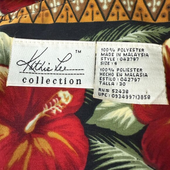 Vtg Kathie Lee Collection Women's Shift Dress 6 Tropical Print Sleeveless Travel - Picture 3 of 9